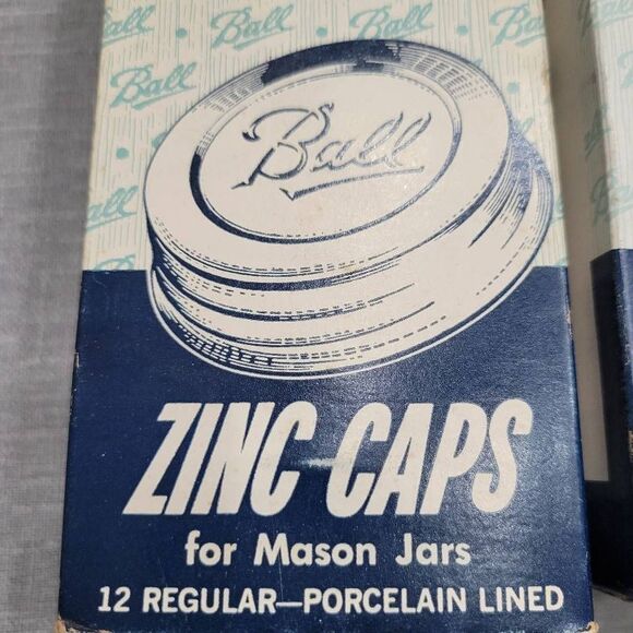 Vintage Ball zinc caps porcelain lined 36 total with boxes - Picture 4 of 7